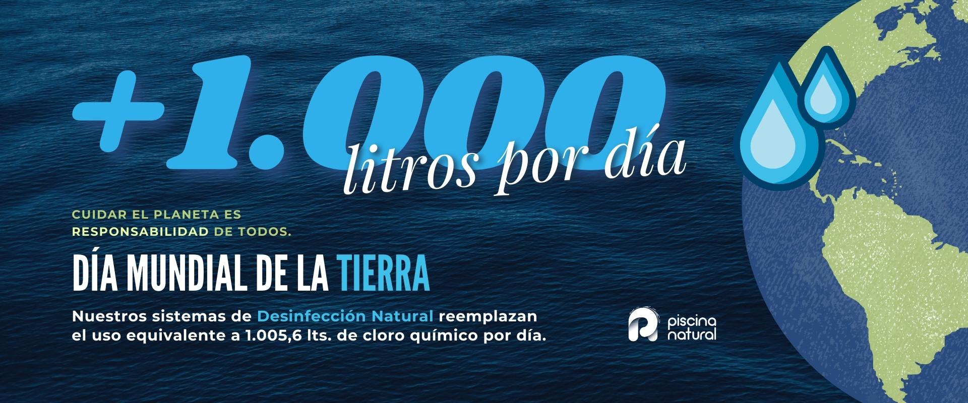 Más de 1000 litros de cloro químico es lo que le evitamos al planeta - Piscina Natural - día mundial de la tierra